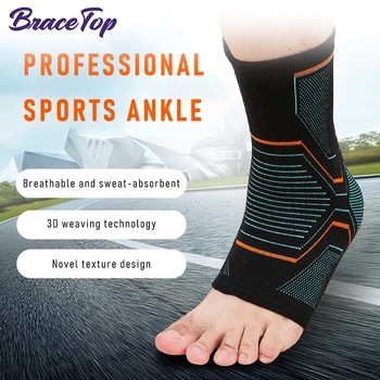 BraceTop1個足関節圧縮ブレースサポート-スリーブの弾性は通気性のための障害復旧関節痛バスケット足のスポーツソックス