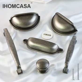 IHOMCASA古代銀浴室家具-ドアハンドルワードローブ食器棚内閣ノブを引き出しの引きヴィンテージキッチン付属品