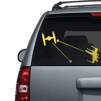 スター-ウォーカーステッカー Xウイングvs Tieファイター対戦デカールステッカー車窓飾り着脱可能なビニールデカール