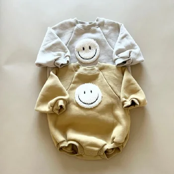 新生児Romper赤ちゃん女の子少年中秋冬厚オーバーサイズのスウェットの服の刺繍は常に短い時間でご利用バブルの創造